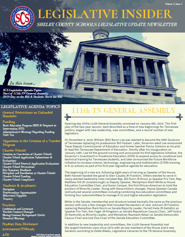 Legislative Newsletter Vol 1 Issue 1