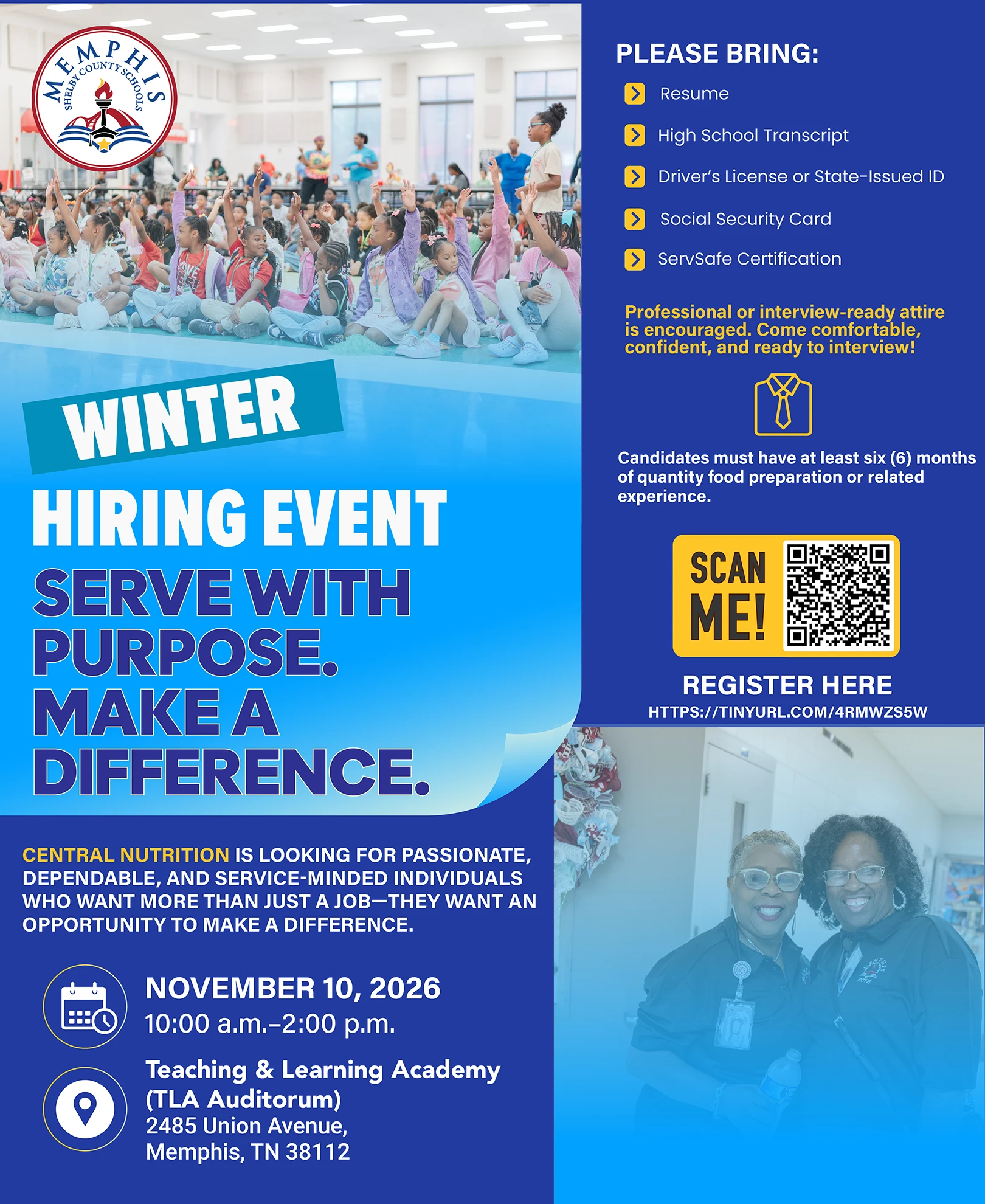 Winter Hiring Event - Serve with Purpose Making a Difference