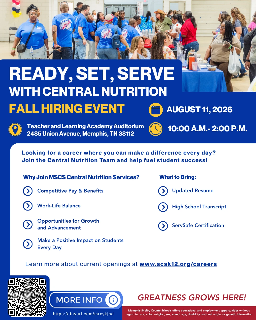 MSCS Central Nutrition Services Hiring Event