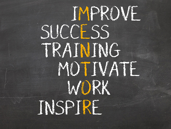 Improve success, training, motivate, work and inspire