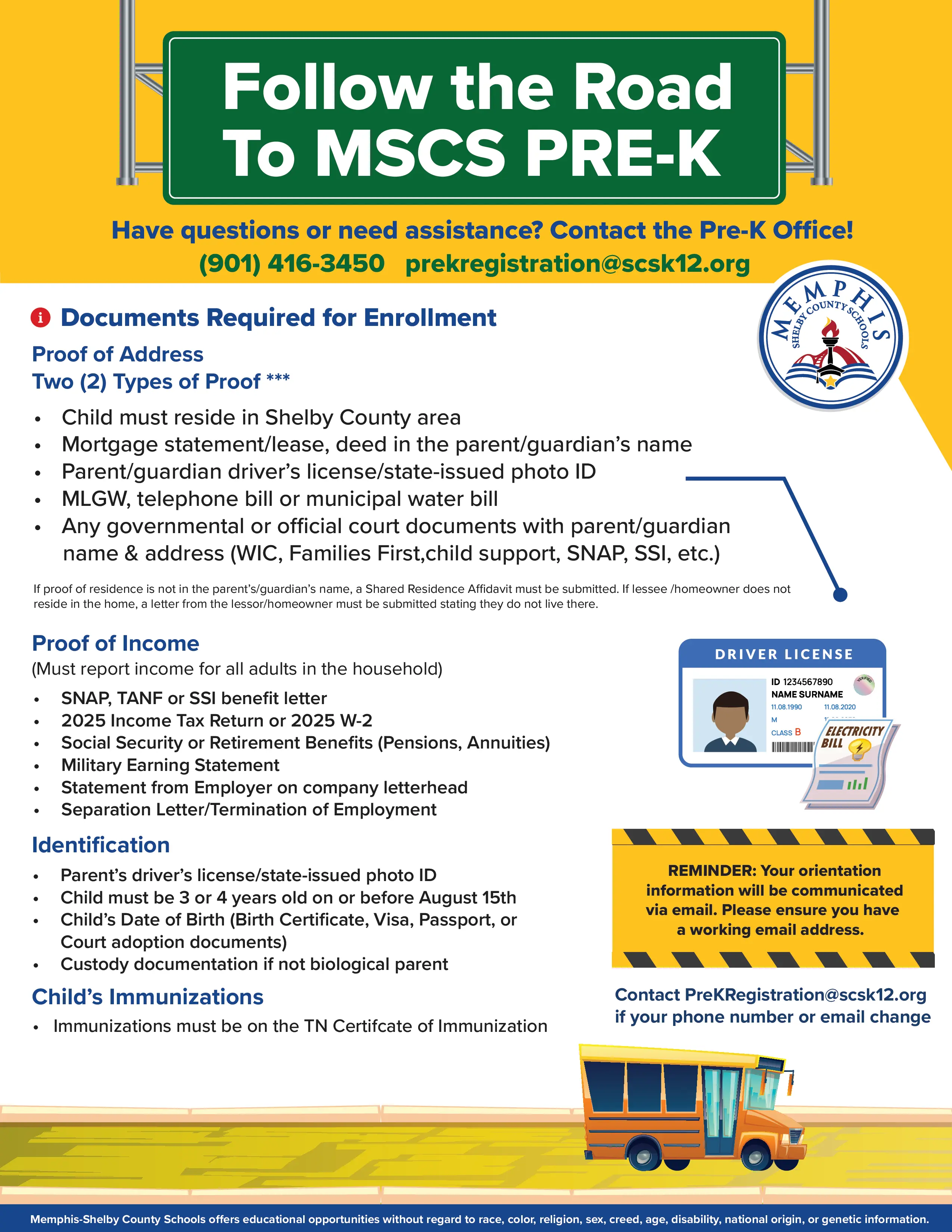 documents required for enrollment flyer